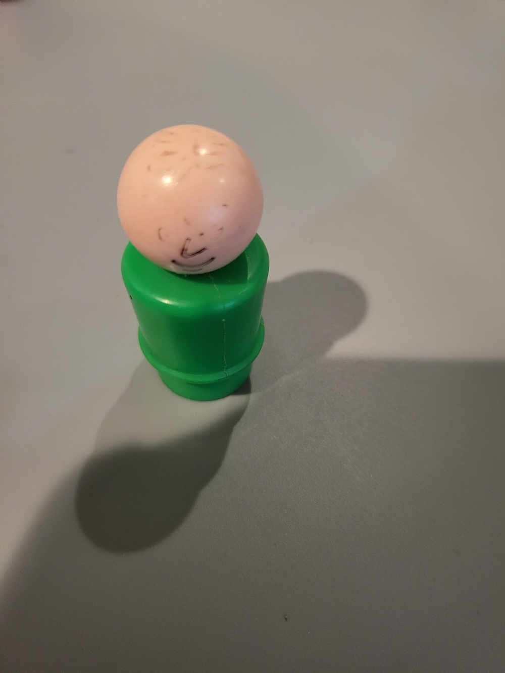 Vintage Fisher-Price Little People Green Peg Figure